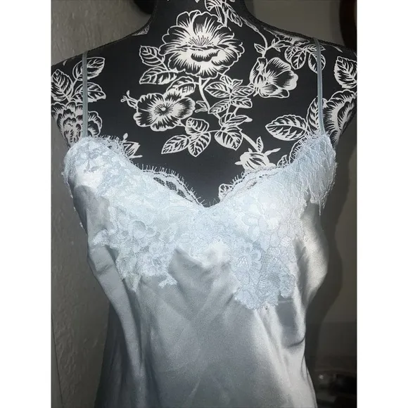Lise Charmel Silk Slip Dress Nightie Small Womens Luxury Nightwear Blue