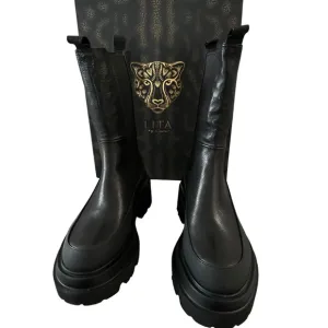 LITA By Ciara Chelsea Mid High Leather Black Boots for Women, SZ. EU 36 / US 5.5
