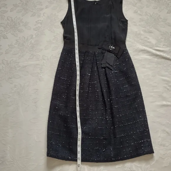 Little black dress chiffon checkerboard tweed cocktail evening dress