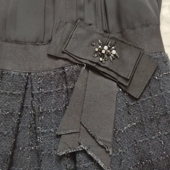 Little black dress chiffon checkerboard tweed cocktail evening dress