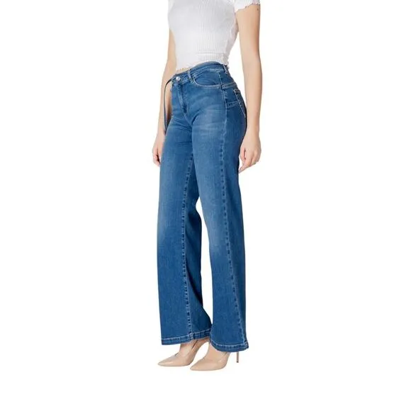 Liu Jo Light Blue Zip-Front Denim Jeans Women