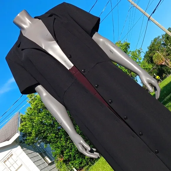 LIZ CLAIBORNE DRESSES LADIES VINTAGE (8) BUTTON CLOSURE LUXURY MAXI DRESS