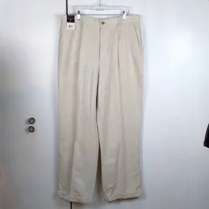 Liz Claiborne Mens Cream LINEN Trouser Pants Neutral Preppy Luxe Sz.38x32