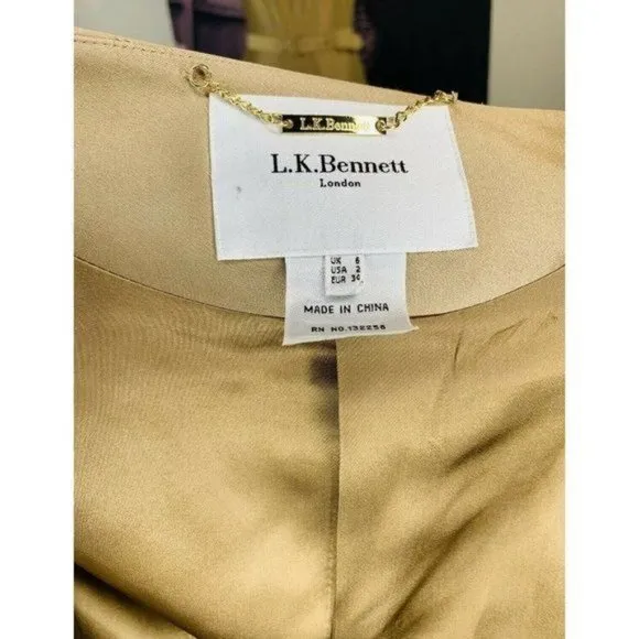 L.K. Bennet Suit 3Pc Dress Silk Set Elegant London International Luxury Fashion