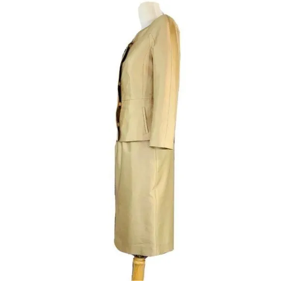 L.K. Bennet Suit 3Pc Dress Silk Set Elegant London International Luxury Fashion
