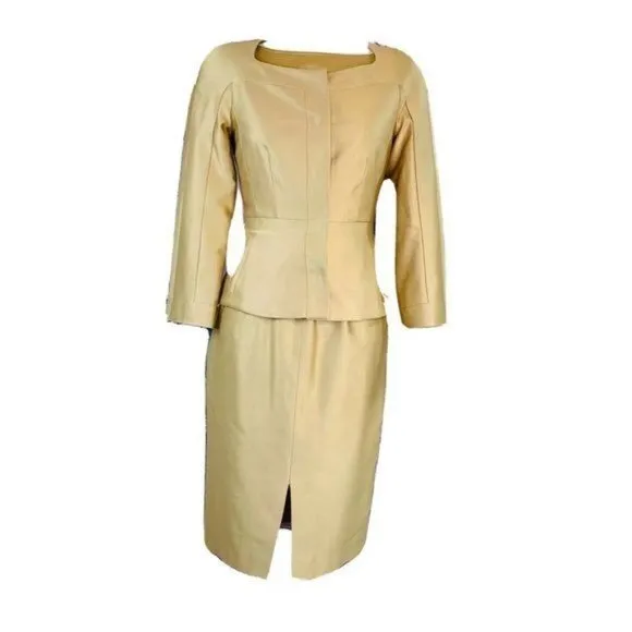 L.K. Bennet Suit 3Pc Dress Silk Set Elegant London International Luxury Fashion