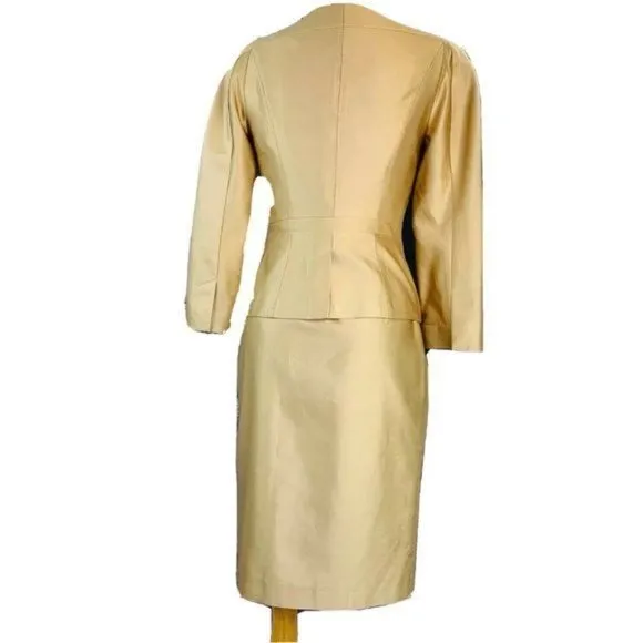 L.K. Bennet Suit 3Pc Dress Silk Set Elegant London International Luxury Fashion