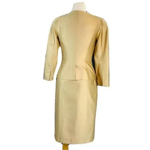 L.K. Bennet Suit 3Pc Dress Silk Set Elegant London International Luxury Fashion