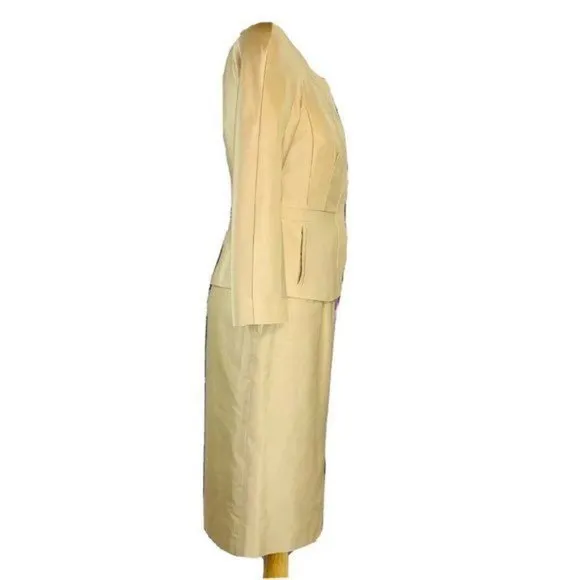 L.K. Bennet Suit 3Pc Dress Silk Set Elegant London International Luxury Fashion
