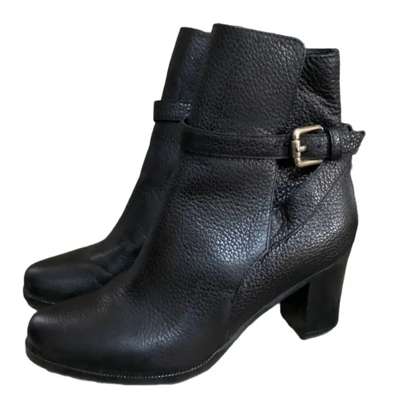 L.K.Bennette Dionne Black Leather Ankle Booties Size 36