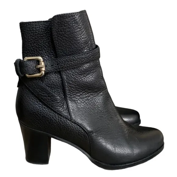 L.K.Bennette Dionne Black Leather Ankle Booties Size 36