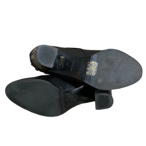 L.K.Bennette Dionne Black Leather Ankle Booties Size 36