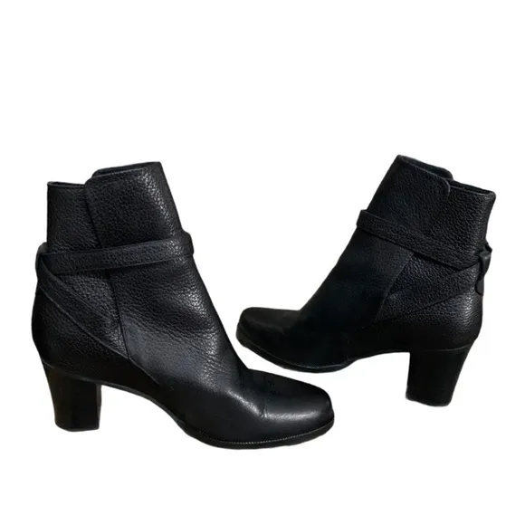 L.K.Bennette Dionne Black Leather Ankle Booties Size 36