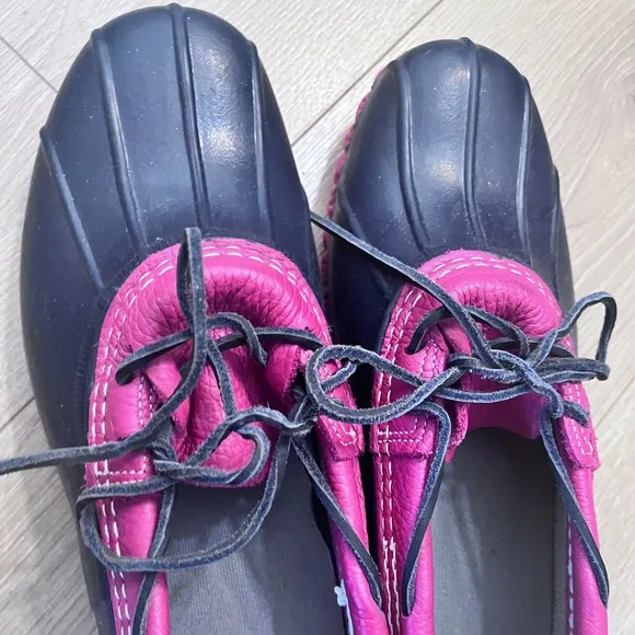 LL Bean Blue and Red Rain &amp; Snow Boots for All-Weather Comfort Men's size 11