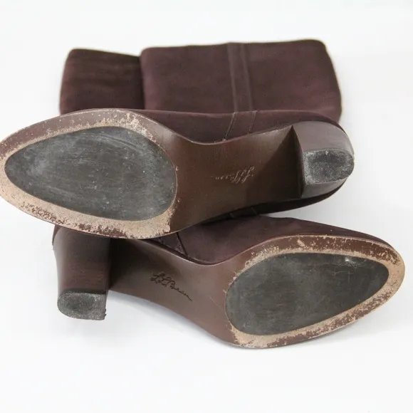 LL Bean Boots Women Leather Knee High sz 9 Dress Shoes Pull on style