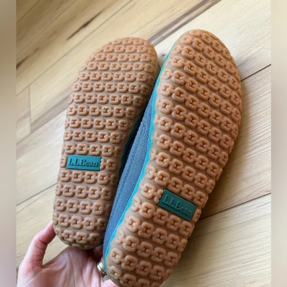 L.L. Bean Mountain Slippers Scuffs Open Heel Men's Size 8 Slide Cork Blue