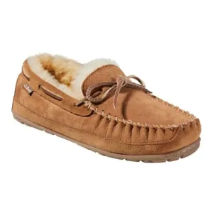 LL Bean Wicked Good Moccasins Men’s 12 Wide Australian Fur ⭐️ Best Slippers!