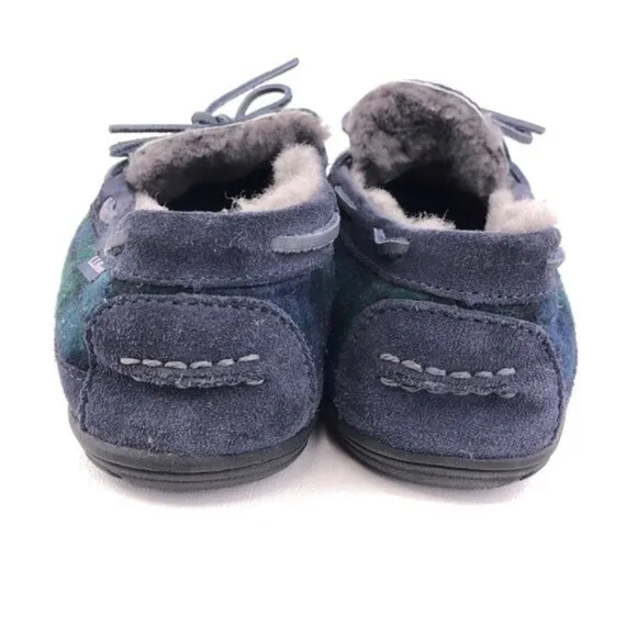 L.L. Bean Wicked Good Plaid Flannel Moccasin Slippers 10M