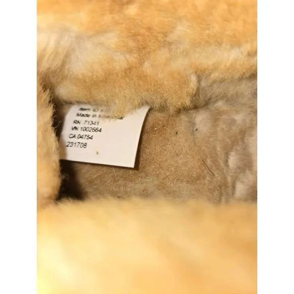 L.L. Bean Wicked Good Slippers, Boot Moc Brown Leather w/Lamb Fur, Men's 9M