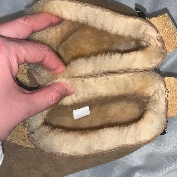 LL bean wicked good slippers size 9 high top suede wool shearling interior warm