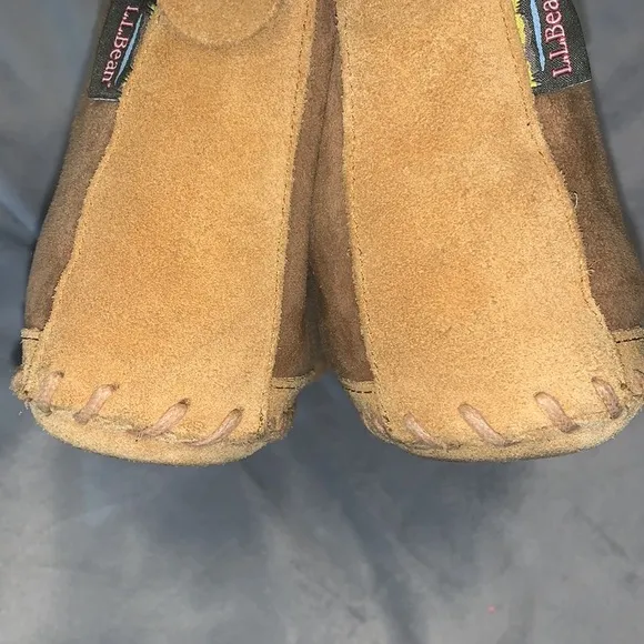 LL bean wicked good slippers size 9 high top suede wool shearling interior warm