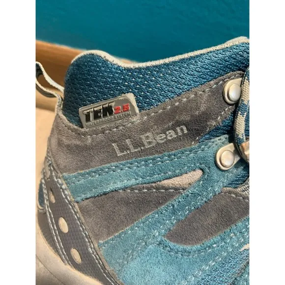L.L.Bean Model Hikers Tek 2.5 Kid's 4 Trail Waterproof Blue/Grey Athletic Boots