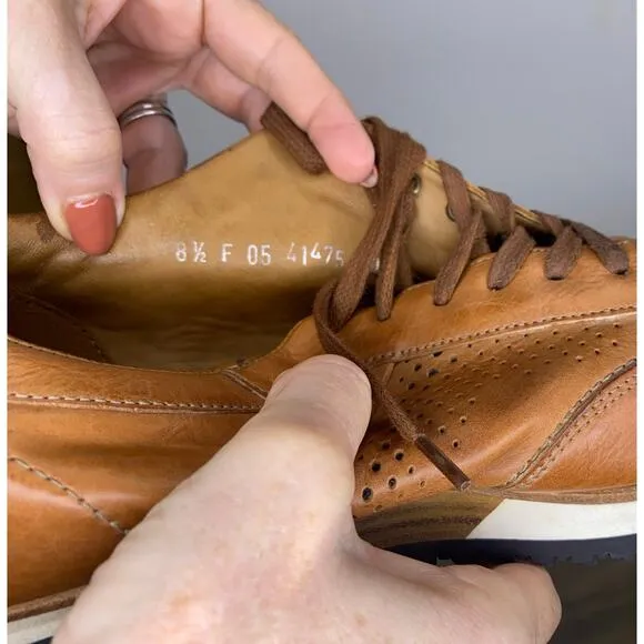 LLOYD WALCOTT 1888 Mens Leather Sneaker 8.5 Brown Calfskin Dressy Heritage Prep