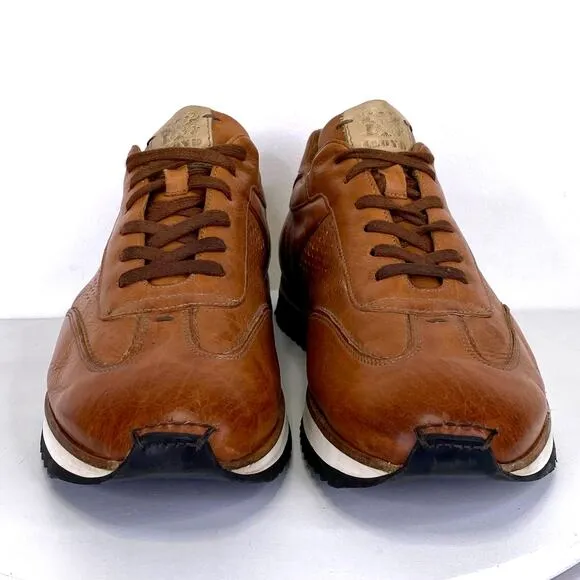 LLOYD WALCOTT 1888 Mens Leather Sneaker 8.5 Brown Calfskin Dressy Heritage Prep