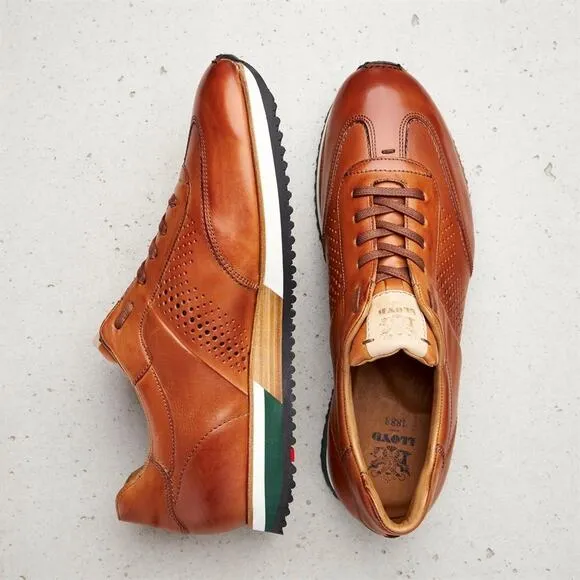 LLOYD WALCOTT 1888 Mens Leather Sneaker 8.5 Brown Calfskin Dressy Heritage Prep