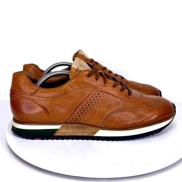 LLOYD WALCOTT 1888 Mens Leather Sneaker 8.5 Brown Calfskin Dressy Heritage Prep