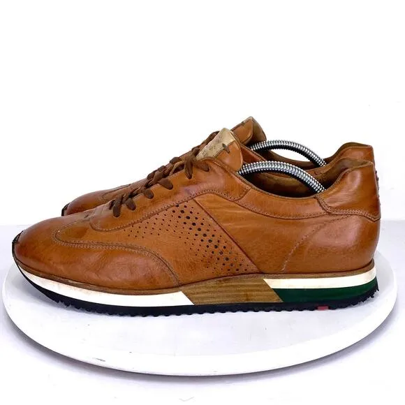 LLOYD WALCOTT 1888 Mens Leather Sneaker 8.5 Brown Calfskin Dressy Heritage Prep