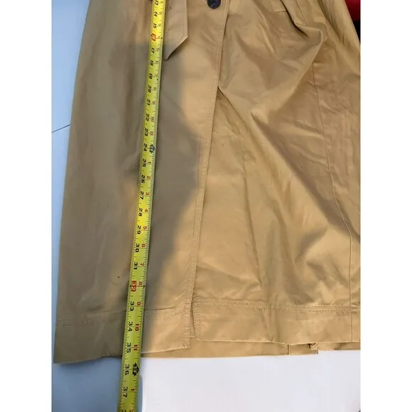LOFT Midi Trench Wrap Skirt 10 Camel Tan Womens Classic Minimalist Button Front
