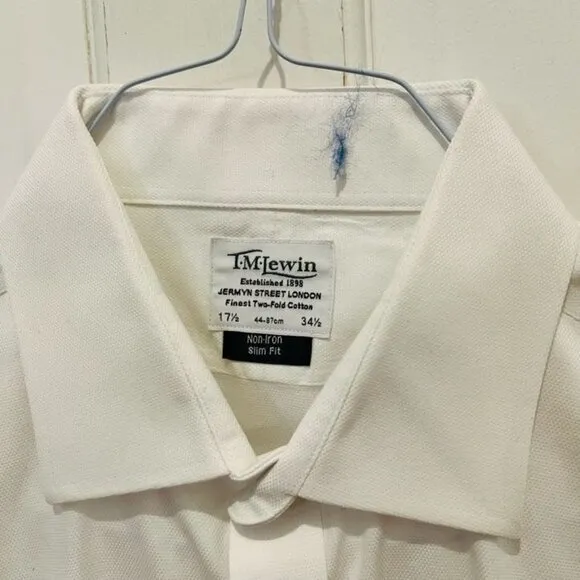 Lot Of 6 TM Lewin Luxury Slim Fit Dress Shirts 17.5