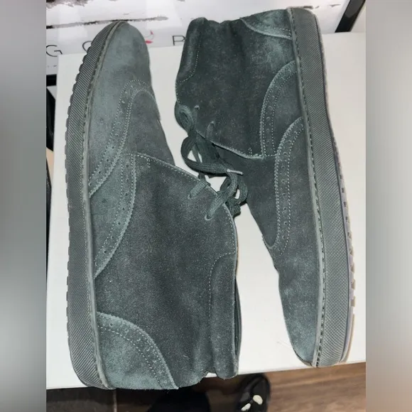 Louis Vuitton LV Logo Pine Green Suede Ankle Boots