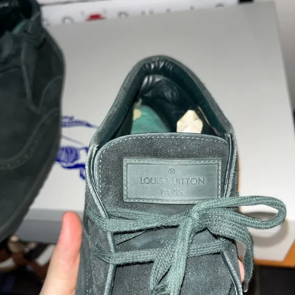 Louis Vuitton LV Logo Pine Green Suede Ankle Boots