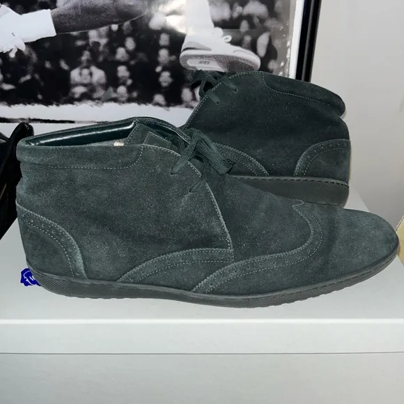 Louis Vuitton LV Logo Pine Green Suede Ankle Boots