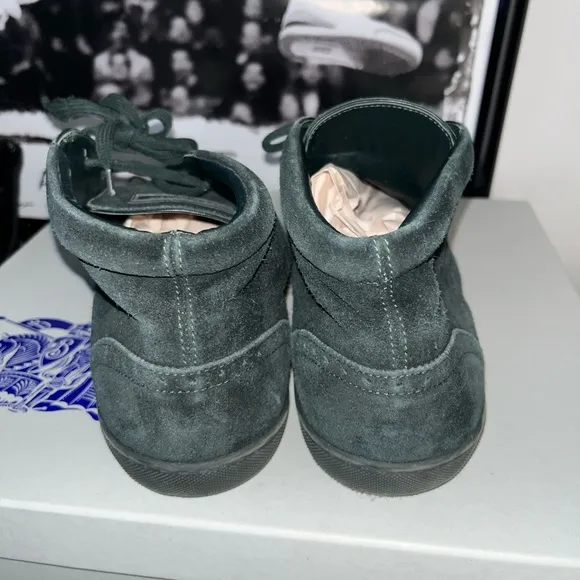 Louis Vuitton LV Logo Pine Green Suede Ankle Boots