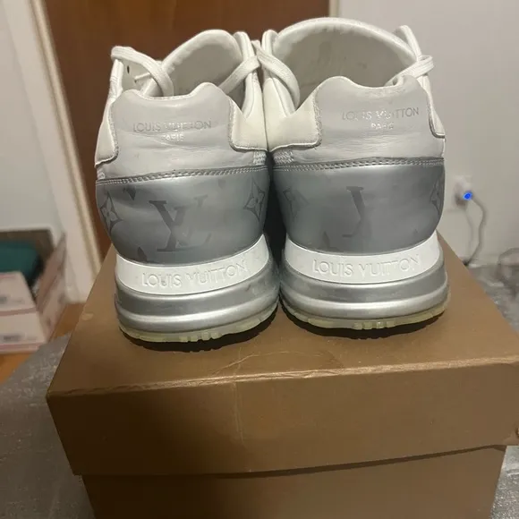 Louis Vuitton Men's White and Gray Sneakers