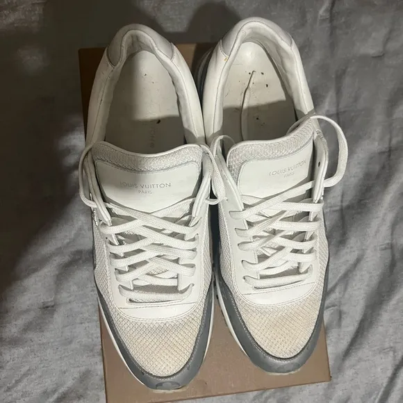 Louis Vuitton Men's White and Gray Sneakers