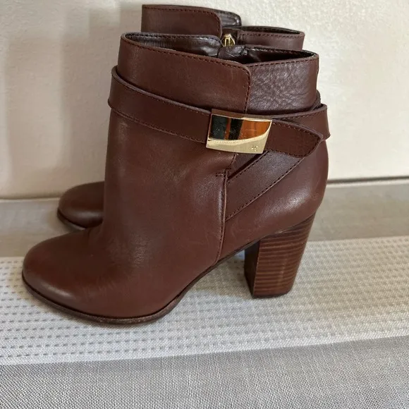 Louise Et Cie Ankle Boots Brown Leather Round Toe Size 7.5/37.5