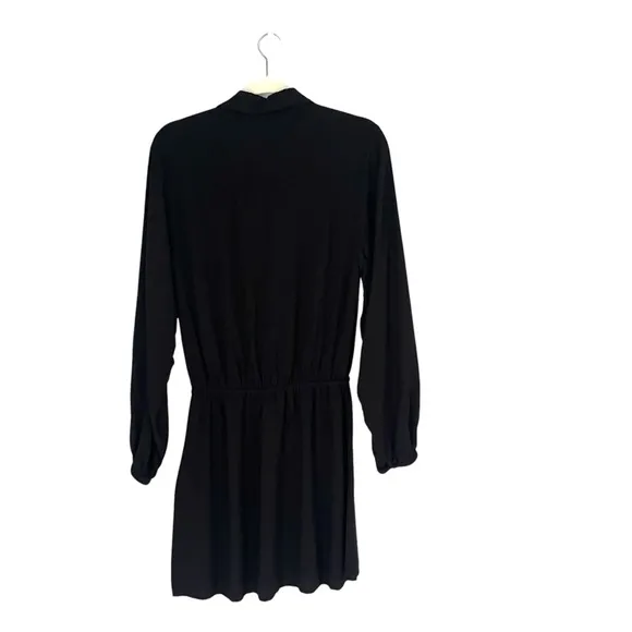 L*SPACE Black Amelia Dress Long Sleeve Mini Black XS summer cover up minimalist