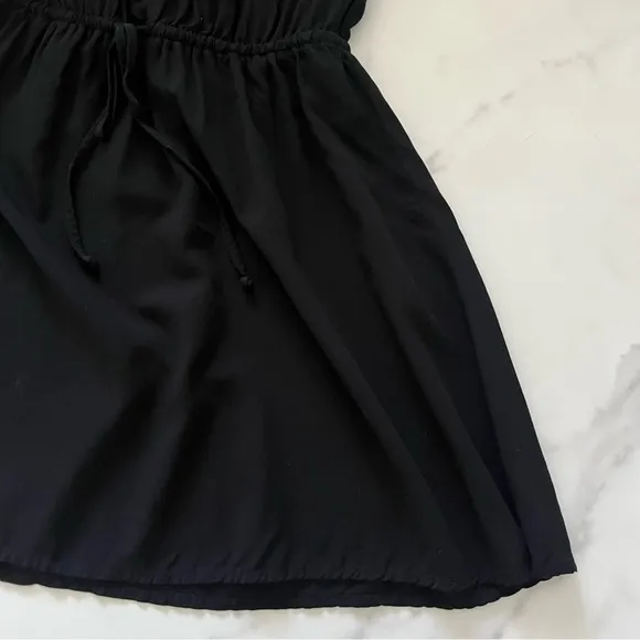 L*SPACE Black Amelia Dress Long Sleeve Mini Black XS summer cover up minimalist