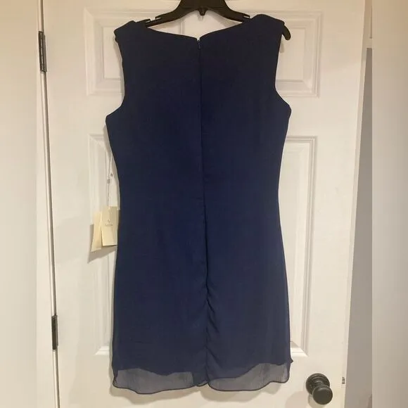 LT LanTing Dress Sz 18 Navy Mother of the Bride Wedding Tank/Jacket Minimalist