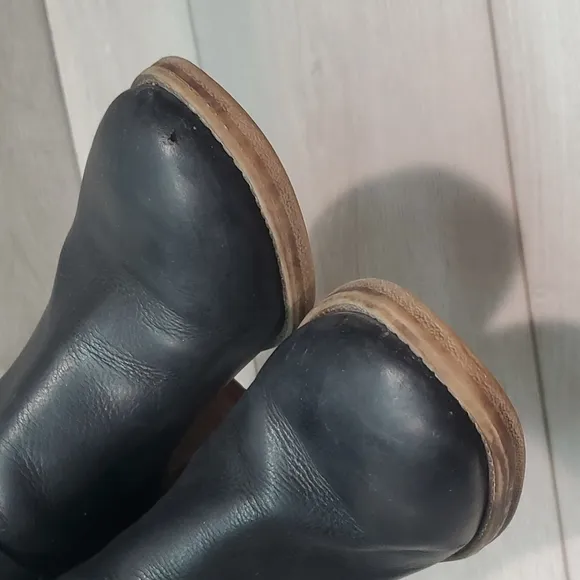 Lucky Brand Womens Raisa Ankle Leather Block Heels Moto Boots shoes sz 9M