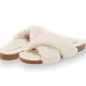 Lucky Brand Marana Criss Cross Fur Slipper Sandals