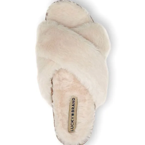 Lucky Brand Marana Criss Cross Fur Slipper Sandals