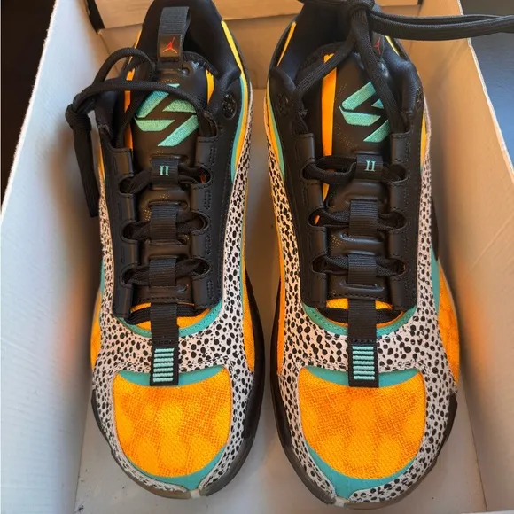Luka Jordan Men's Shoes in Orange, Teal, and Black