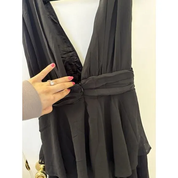 Lulus Amazing Evening Black Tiered Maxi Dress Size Medium Black Tie Wedding