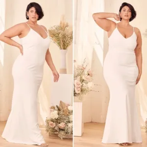 LULU's Bridal Modern Sexy Chic Minimalist Mermaid Trumpet Maxi Dress NWOT