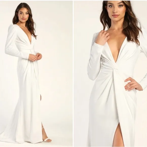 LULU's Bridal Wedding Chic Romantic Elegant Sexy Minimalist Mermaid Trumpet Gown